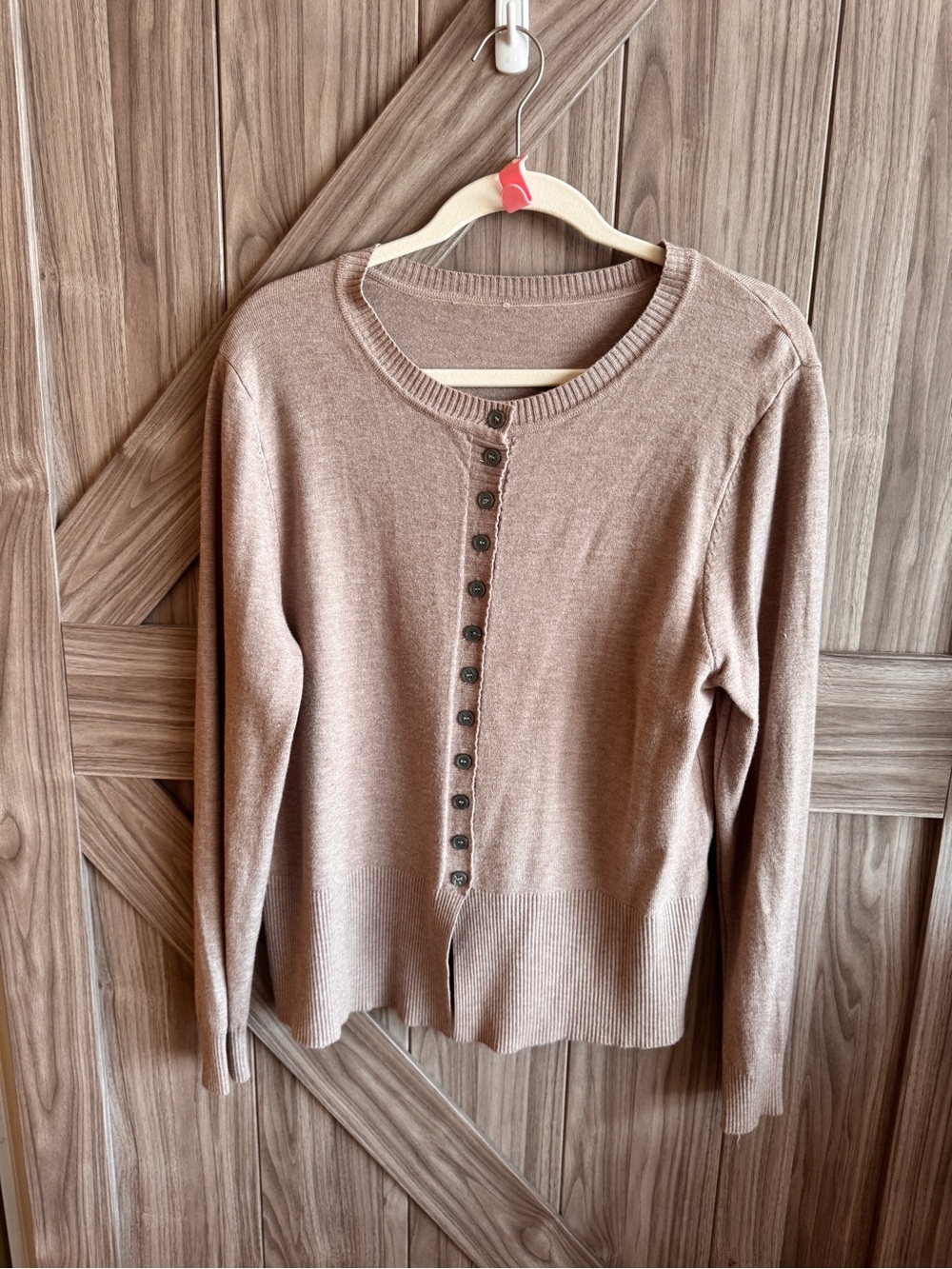 Classic Lightweight Brown Button-Up Cardigan